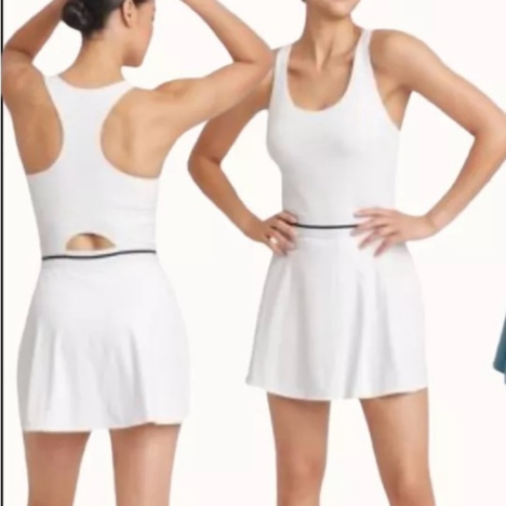 JoyLab Active Dress with Built-In Shorts – White, Size XL